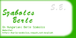 szabolcs berle business card